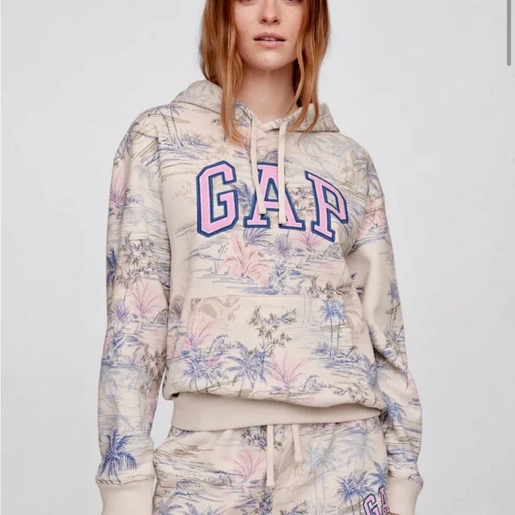 GAP Women's Palm Print hoodie - Picture 2 of 2